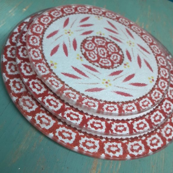 Glass Trivets Hot Pads Vintage Set of 3 Mid Century Modern Kitchen Ware Decor - Picture 11 of 15